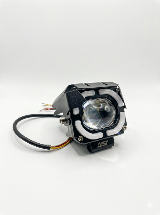 Metal Projector Light With Red DRL |Universal for CAR&BIKE|