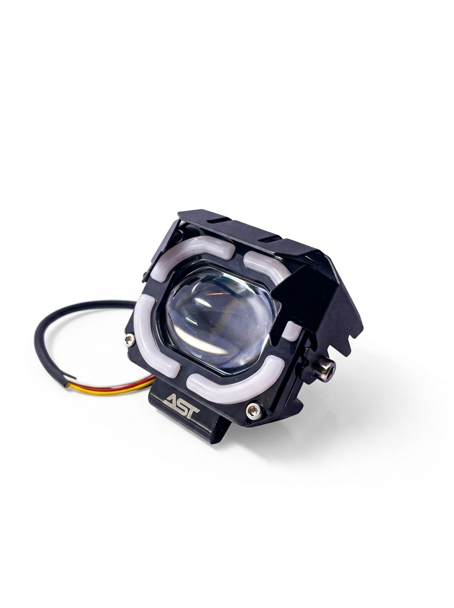 Metal Projector Light With Red DRL |Universal for CAR&BIKE|