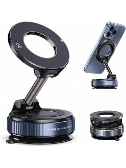 Car magnetic vaccum phone holder